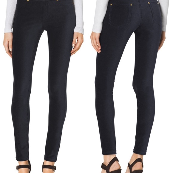 Michael Kors Black Stretchy Skinny Corduroy Pants with Gold Accents XL - Picture 1 of 12